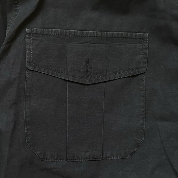 DRIES VAN NOTEN Button Down Shirt Men Size Small 46 Black Cotton Long Sleeve - Picture 6 of 10